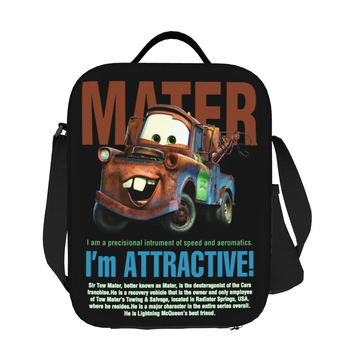 Custom Cartoon Cars Mater Insulated Lunch Bag for Women Thermal Cooler Bento Box Office Picnic Travel
Custom Cartoon Cars Mater Insulated Lunch Bag for Women Thermal Cooler Bento Box Office Picnic Travel