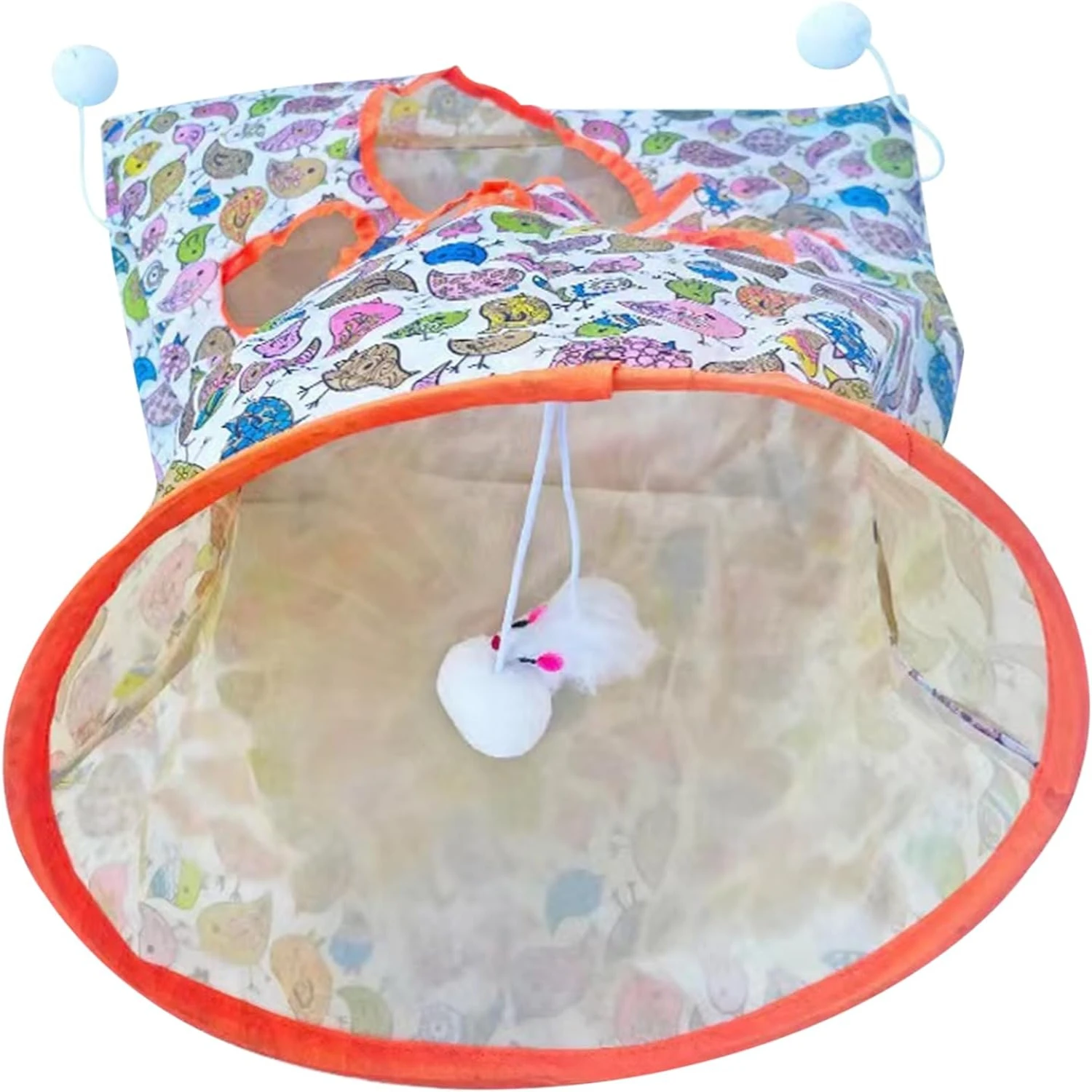 Colorful Collapsible Cat Tunnel Bags with Hanging Fun Ball, Crinkle Paper, and Cute Bird Pattern - Self Play Cat Toys for Endles
Colorful Collapsible Cat Tunnel Bags with Hanging Fun Ball, Crinkle Paper, and Cute Bird Pattern - Self Play Cat Toys for Endles