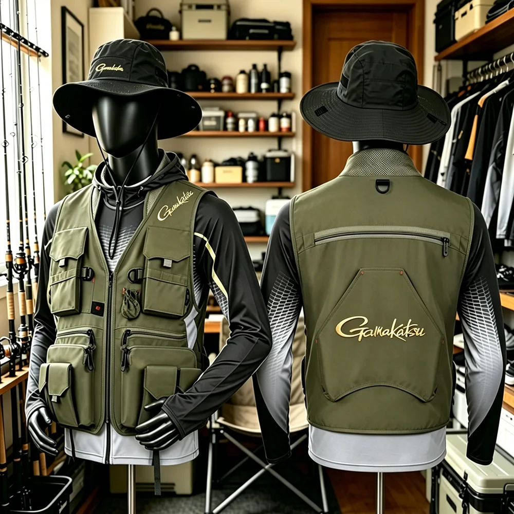 Summer Gamakatsu Fishing Vest Quick Dry Multifunctional Fishing Loose Vest Multi-Pocket Photography Vests Japanese Style
Summer Gamakatsu Fishing Vest Quick Dry Multifunctional Fishing Loose Vest Multi-Pocket Photography Vests Japanese Style