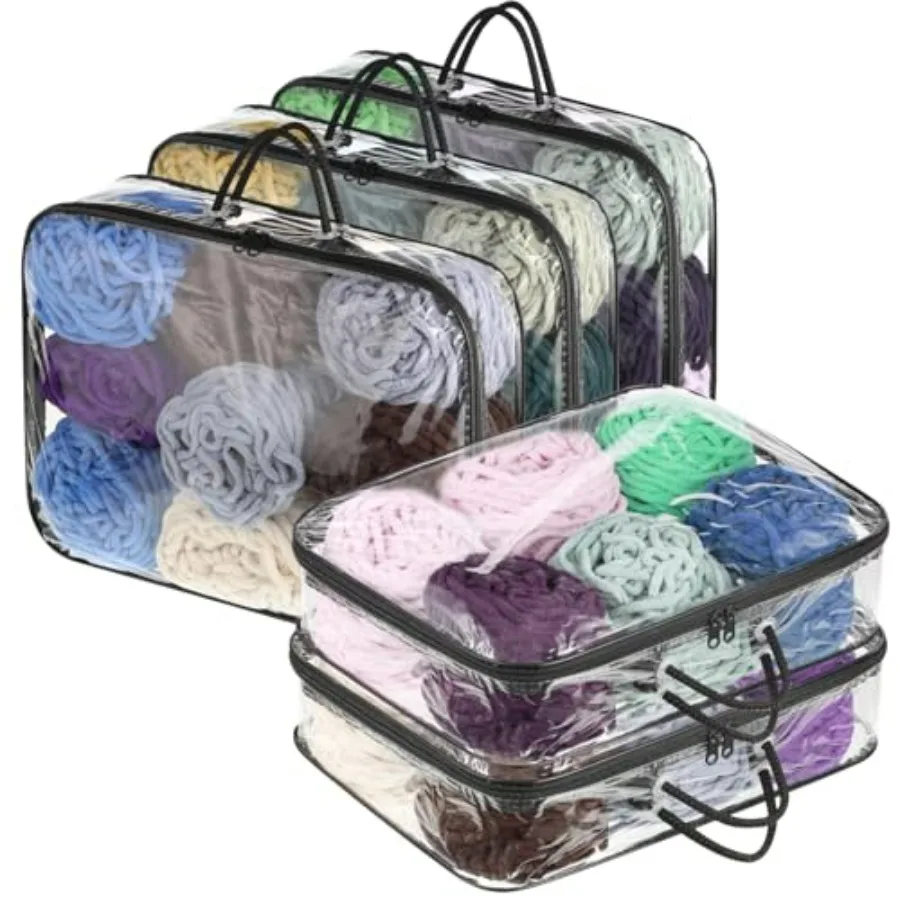 5 Pack Clear, 12x16x4 Inch Yarn Storage Organizer Tote Bag for Knitting Needles Crochet Hooks Yarn Balls Yarn and Unfinished Pr
5 Pack Clear, 12x16x4 Inch Yarn Storage Organizer Tote Bag for Knitting Needles Crochet Hooks Yarn Balls Yarn and Unfinished Pr