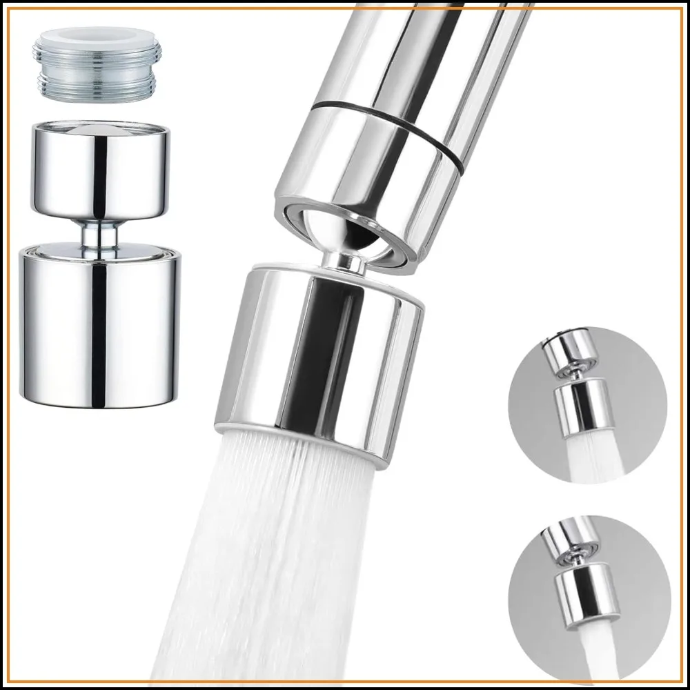 Upgraded Kitchen Sink Faucet, 360° Swivel Aerator, Dual-Function 2-Flow Sprayer Head Replacement with 55/64" Female Thread
Upgraded Kitchen Sink Faucet, 360° Swivel Aerator, Dual-Function 2-Flow Sprayer Head Replacement with 55/64" Female Thread