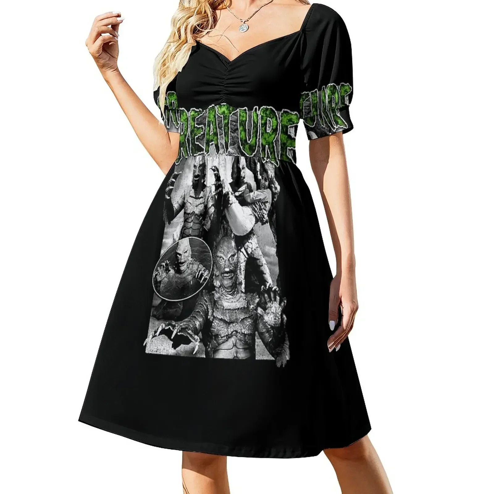 Vintage Creature from the Black Lagoon Short-Sleeved Dress summer dress daily women's luxury party dress
Vintage Creature from the Black Lagoon Short-Sleeved Dress summer dress daily women's luxury party dress