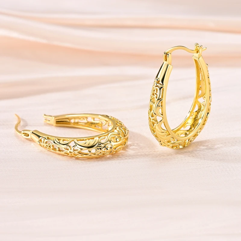925 Sterling Silver Earrings Women Gold Vintage Floral and Vine Openwork Hoop Earring For Anniversary Wedding Jewelry Gifts
925 Sterling Silver Earrings Women Gold Vintage Floral and Vine Openwork Hoop Earring For Anniversary Wedding Jewelry Gifts