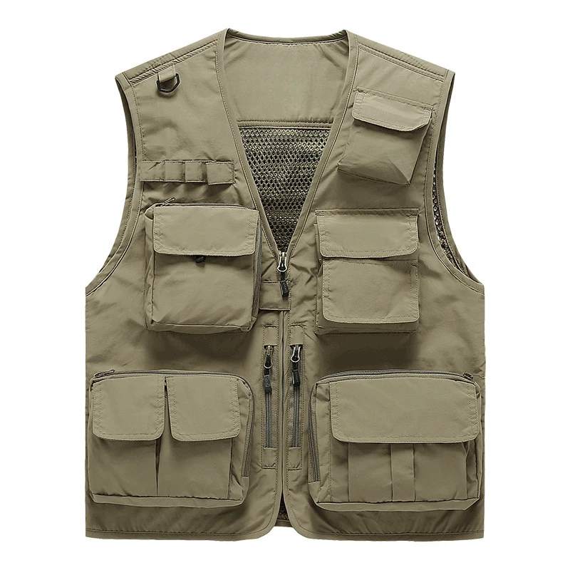 14 Pockets Men's Outdoor Tactical Vest, Quick-Dry Mesh Fishing Photography Sleeveless Shirt, Loose Fit Multi-Pocket Waistcoat
14 Pockets Men's Outdoor Tactical Vest, Quick-Dry Mesh Fishing Photography Sleeveless Shirt, Loose Fit Multi-Pocket Waistcoat