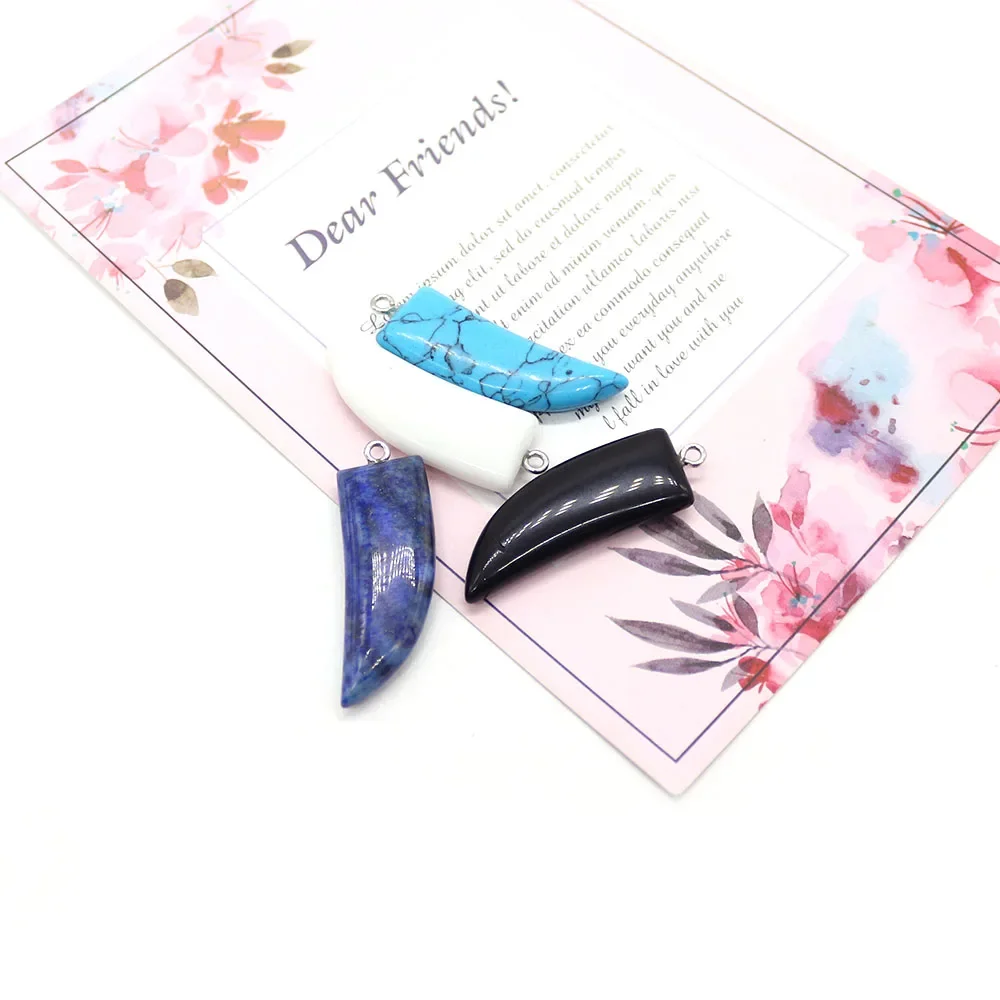 Natural Black Agate Turquoise Polished Horn-Shaped Single-Hole Pendants DIY Jewelry Gift Accessories for Necklaces Earrings
Natural Black Agate Turquoise Polished Horn-Shaped Single-Hole Pendants DIY Jewelry Gift Accessories for Necklaces Earrings