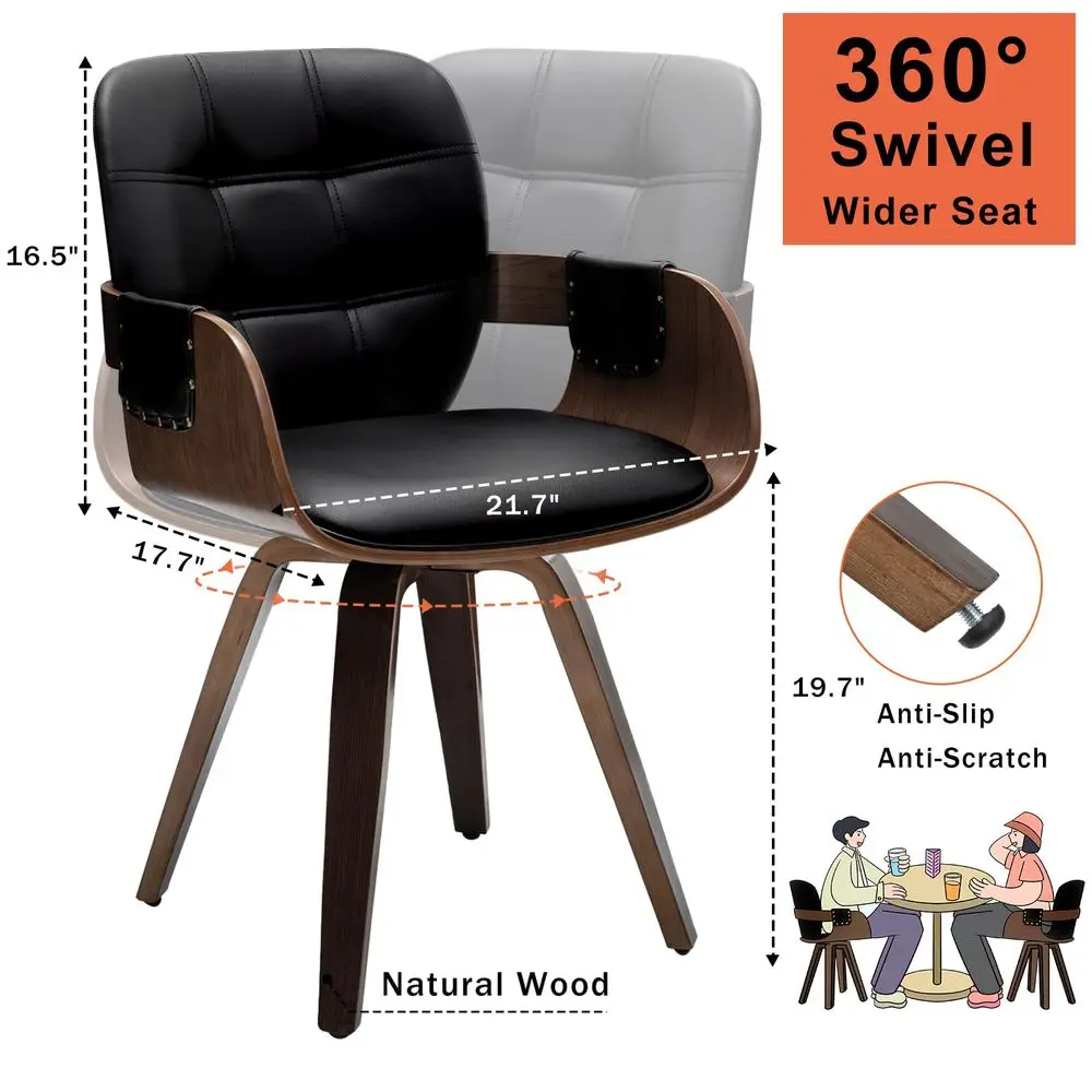 of 4 Mid Century Modern Chairs Swivel Dining Chairs with Arms and Curved Back, Faux Leather Reception Room Chairs, Ideal for Ki
of 4 Mid Century Modern Chairs Swivel Dining Chairs with Arms and Curved Back, Faux Leather Reception Room Chairs, Ideal for Ki