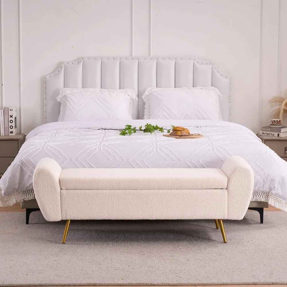 Teddy Storage Bench for Bedroom, 57" Extra Long Boucle Bench for King Size Bed, Modern Upholstered End of Bed Ottoman Bench with
Teddy Storage Bench for Bedroom, 57" Extra Long Boucle Bench for King Size Bed, Modern Upholstered End of Bed Ottoman Bench with