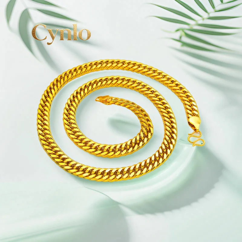 Cynlo Jewelry Unisex 24K AU999 Real Gold Chain 10MM 60CM Twisted Polished Curb Chain Men's Sideways Boss Necklace
Cynlo Jewelry Unisex 24K AU999 Real Gold Chain 10MM 60CM Twisted Polished Curb Chain Men's Sideways Boss Necklace