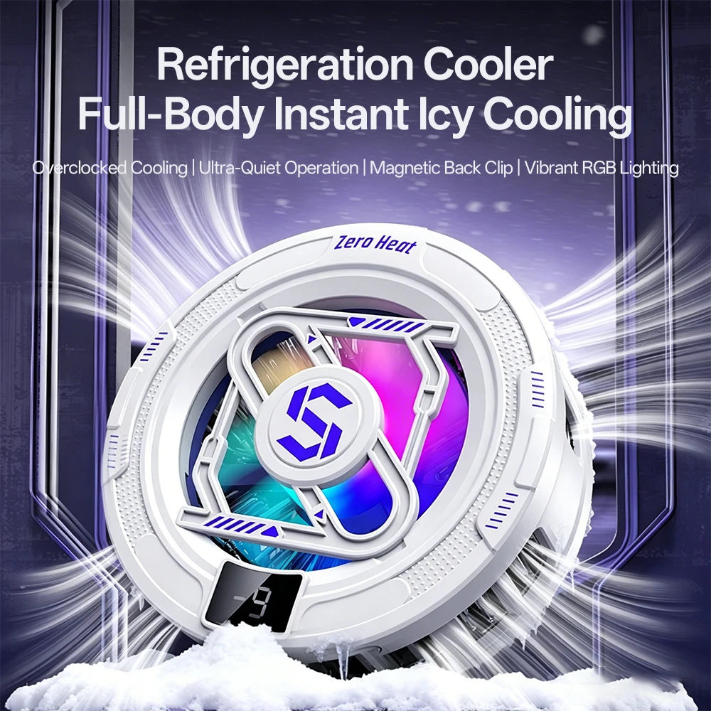 Universal Phone Cooler for Gaming, Magnetic Semiconductor Cooling Fan with Digital Display RGB Lights for Gaming Live Broadcast
Universal Phone Cooler for Gaming, Magnetic Semiconductor Cooling Fan with Digital Display RGB Lights for Gaming Live Broadcast