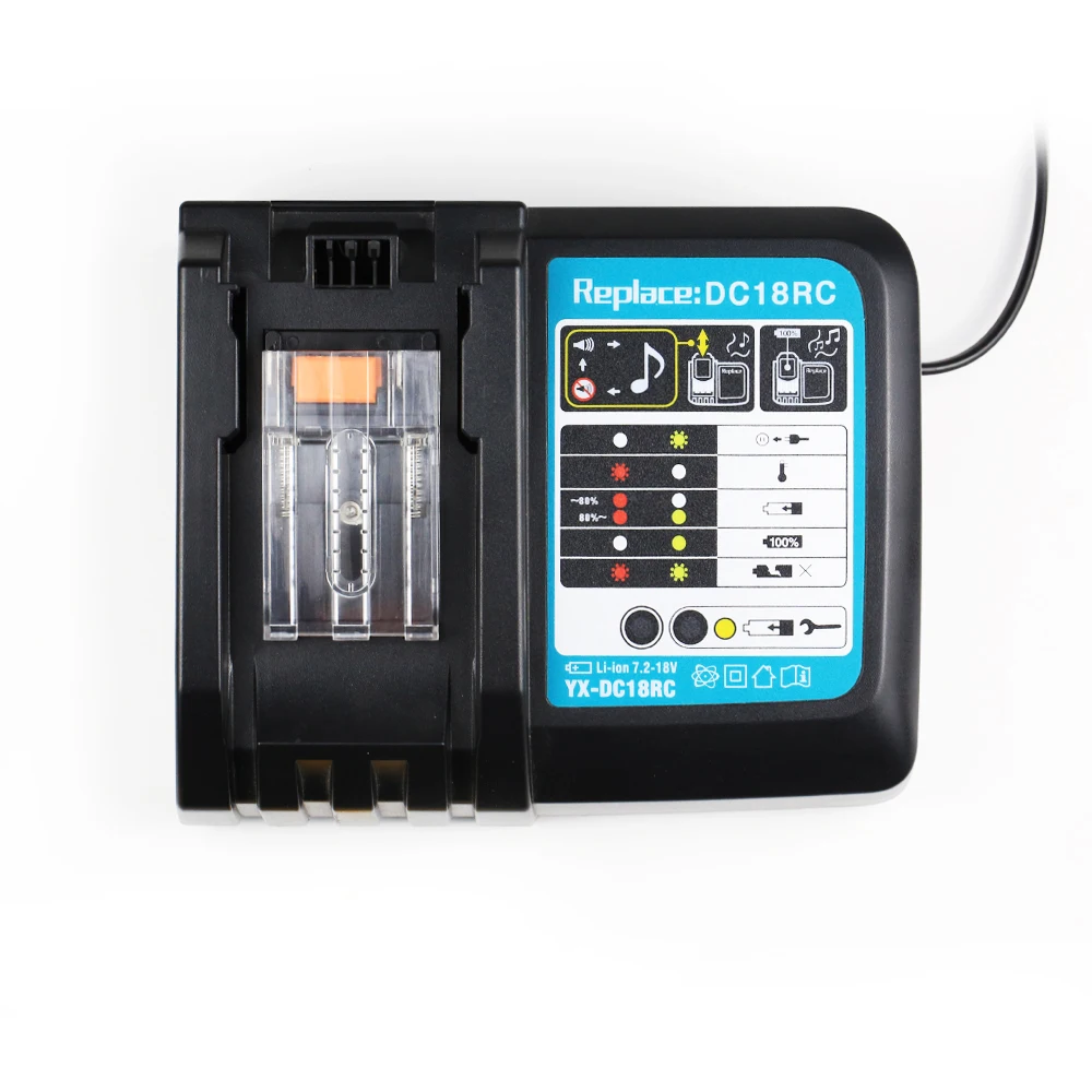 Li-Ion Battery Charger 3A Charging Current For Makita 14.4V 18V BL1830 BL1430 DC18RC Dc18RA Power Tool DC18RCT Charge Eu Plug
Li-Ion Battery Charger 3A Charging Current For Makita 14.4V 18V BL1830 BL1430 DC18RC Dc18RA Power Tool DC18RCT Charge Eu Plug