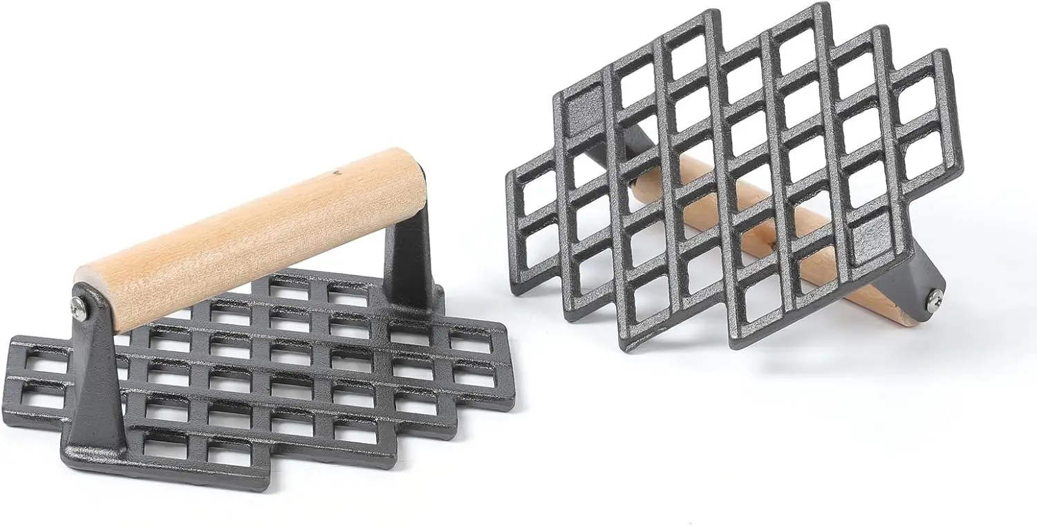 Cast Iron Pre-Seasoned Grill Press with Wood Handle set of 2…
Cast Iron Pre-Seasoned Grill Press with Wood Handle set of 2…