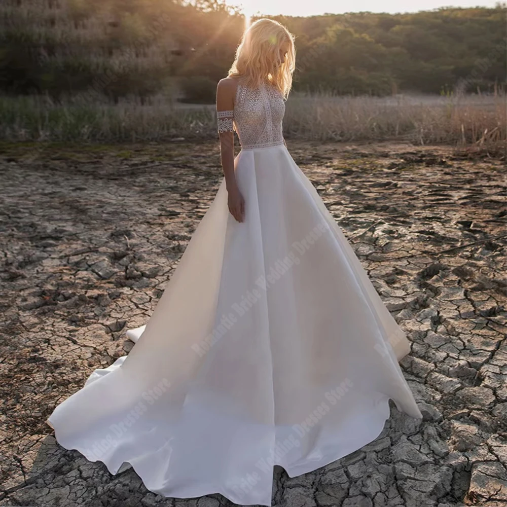 2025 Halter Women Wedding Dresses Elegant A-Line Lace Flower Printing Bridal Gowns Mopping Length Vestidos De Novias Customized
2025 Halter Women Wedding Dresses Elegant A-Line Lace Flower Printing Bridal Gowns Mopping Length Vestidos De Novias Customized