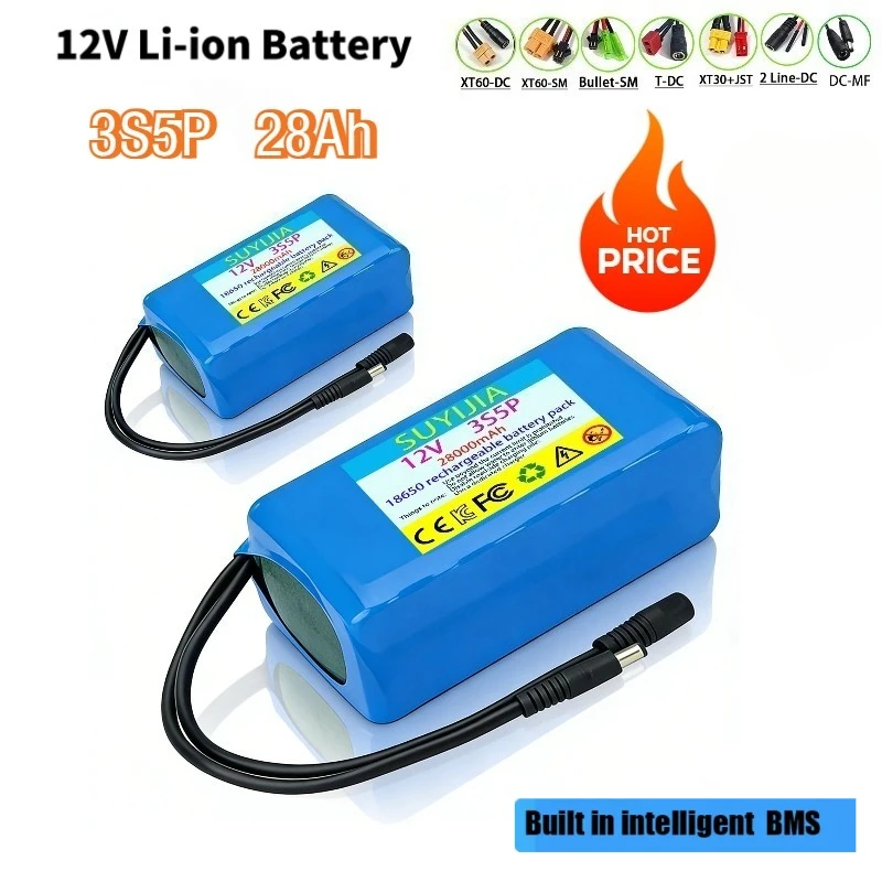 Batería de iones de litio XT60 DC MF 12V 28Ah-50Ah 3S5P 18650 con BMS + cargador DC12.6V carga de gran capacidad
Batería de iones de litio XT60 DC MF 12V 28Ah-50Ah 3S5P 18650 con BMS + cargador DC12.6V carga de gran capacidad