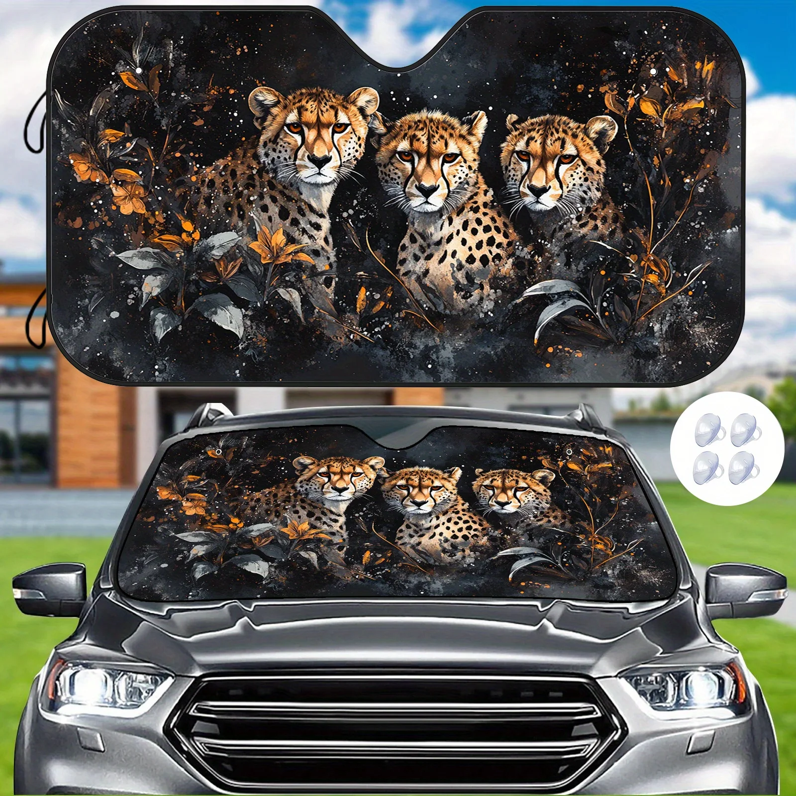 1pc Wild Cheetah Print Car Windshield Sunshade - Fit, Heat Insulation & Scratch-Resistant UV Protection, Stylish Cheetah & Folia
1pc Wild Cheetah Print Car Windshield Sunshade - Fit, Heat Insulation & Scratch-Resistant UV Protection, Stylish Cheetah & Folia