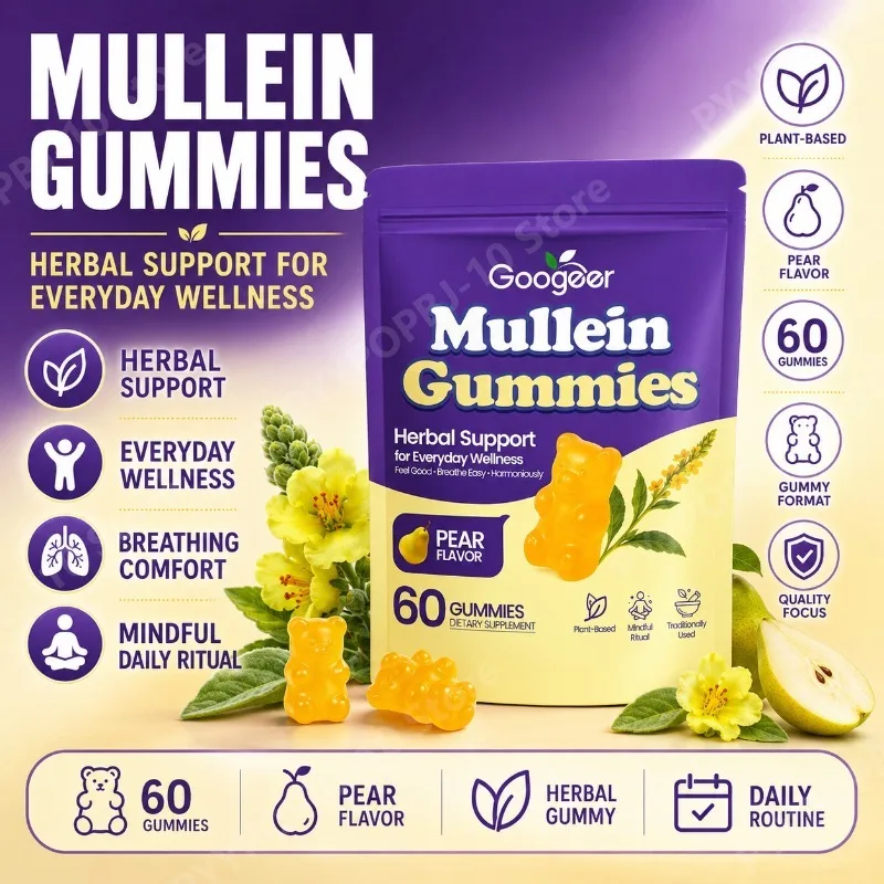 Googeer Mullein Gummies Pear Flavor Plant-Based 60 CT Soft Candy Dosage Form Herbal Support for Adults Daily Breath Easy
Googeer Mullein Gummies Pear Flavor Plant-Based 60 CT Soft Candy Dosage Form Herbal Support for Adults Daily Breath Easy