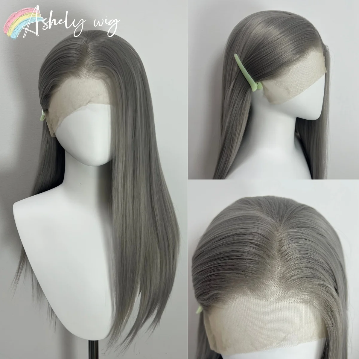 Эпельно-серый парик 13*4 HD Парики спереди 26 дюймов Прямые милые природные синтетические парики шнурка для косплея Ежедневное использование Лолита 
Эпельно-серый парик 13*4 HD Парики спереди 26 дюймов Прямые милые природные синтетические парики шнурка для косплея Ежедневное использование Лолита