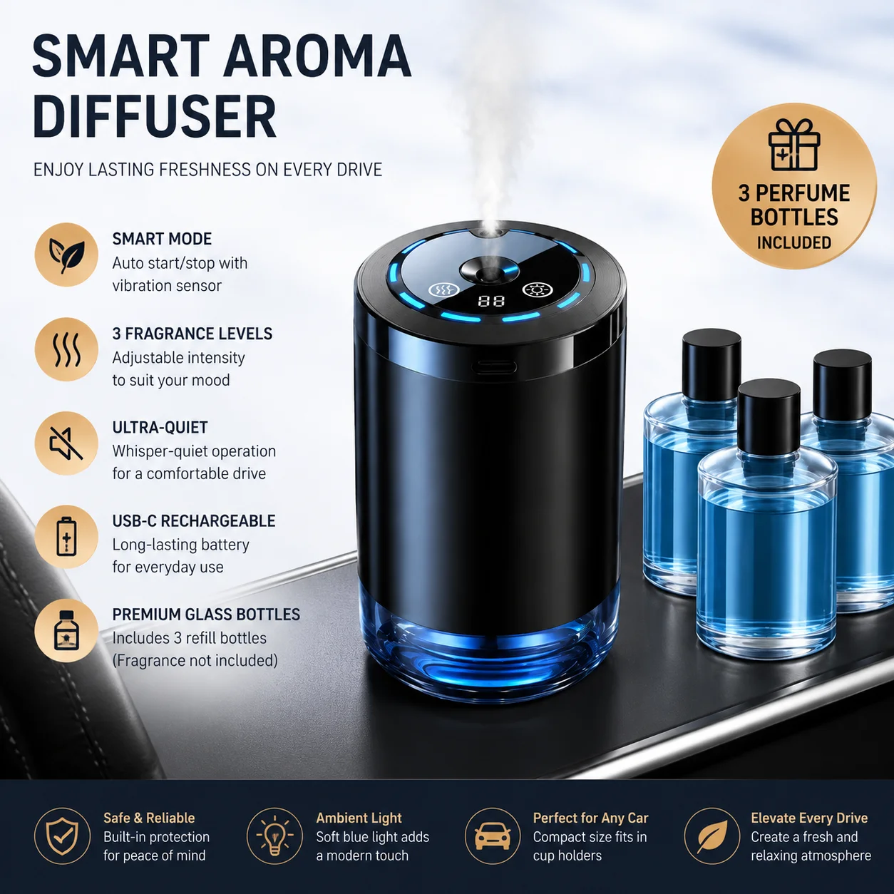 Car Diffuser Humidifier 5 Modes Humidifier Aromatherapy Diffusers Car Air Freshener For Car Home Office Bedroom
Car Diffuser Humidifier 5 Modes Humidifier Aromatherapy Diffusers Car Air Freshener For Car Home Office Bedroom