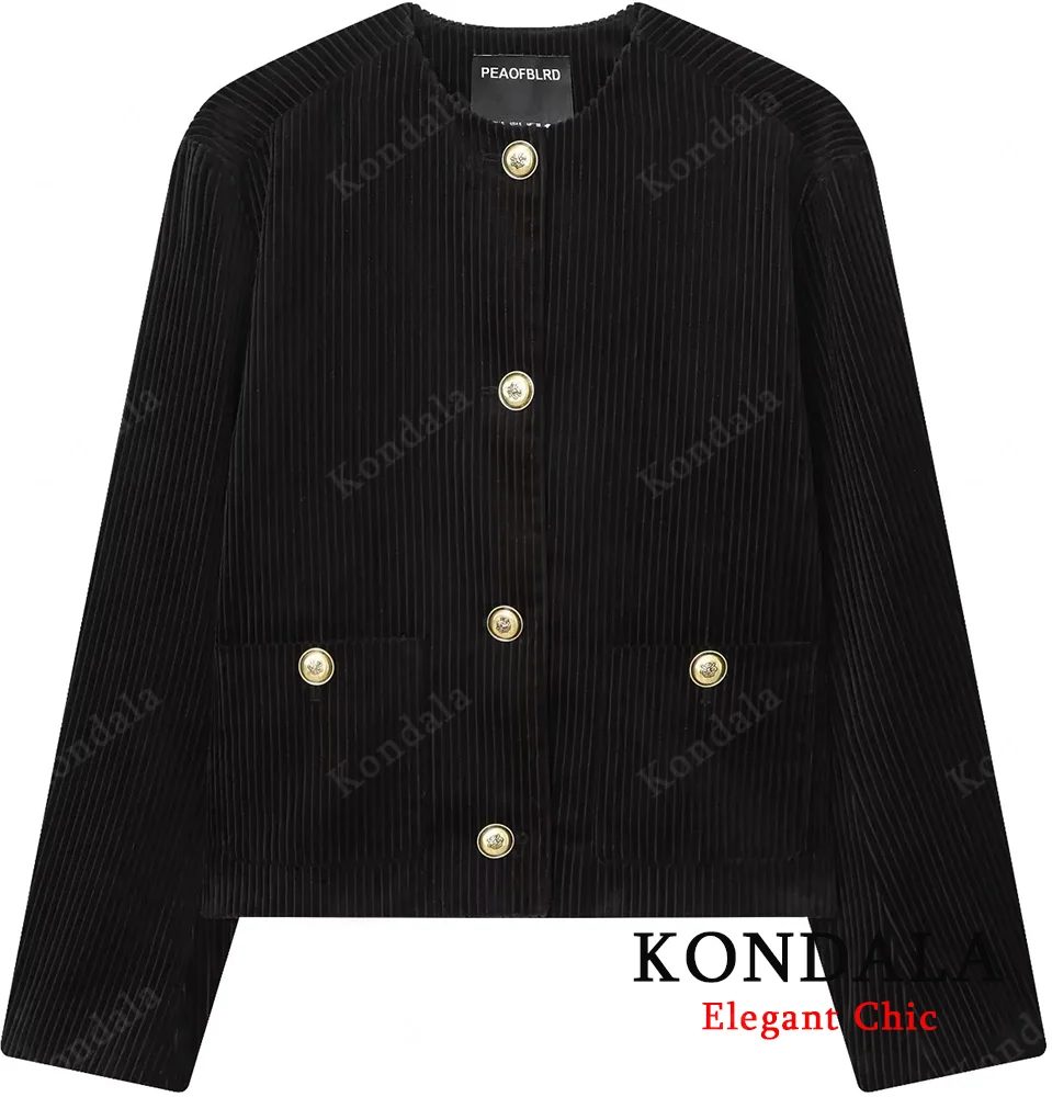 KONDALA Women Fall Elegant Velvet Jacket O-Neck Buttons Pockets Black Jacket 2025 Spring Autumn Fashion Casual Mujer Jacket
KONDALA Women Fall Elegant Velvet Jacket O-Neck Buttons Pockets Black Jacket 2025 Spring Autumn Fashion Casual Mujer Jacket