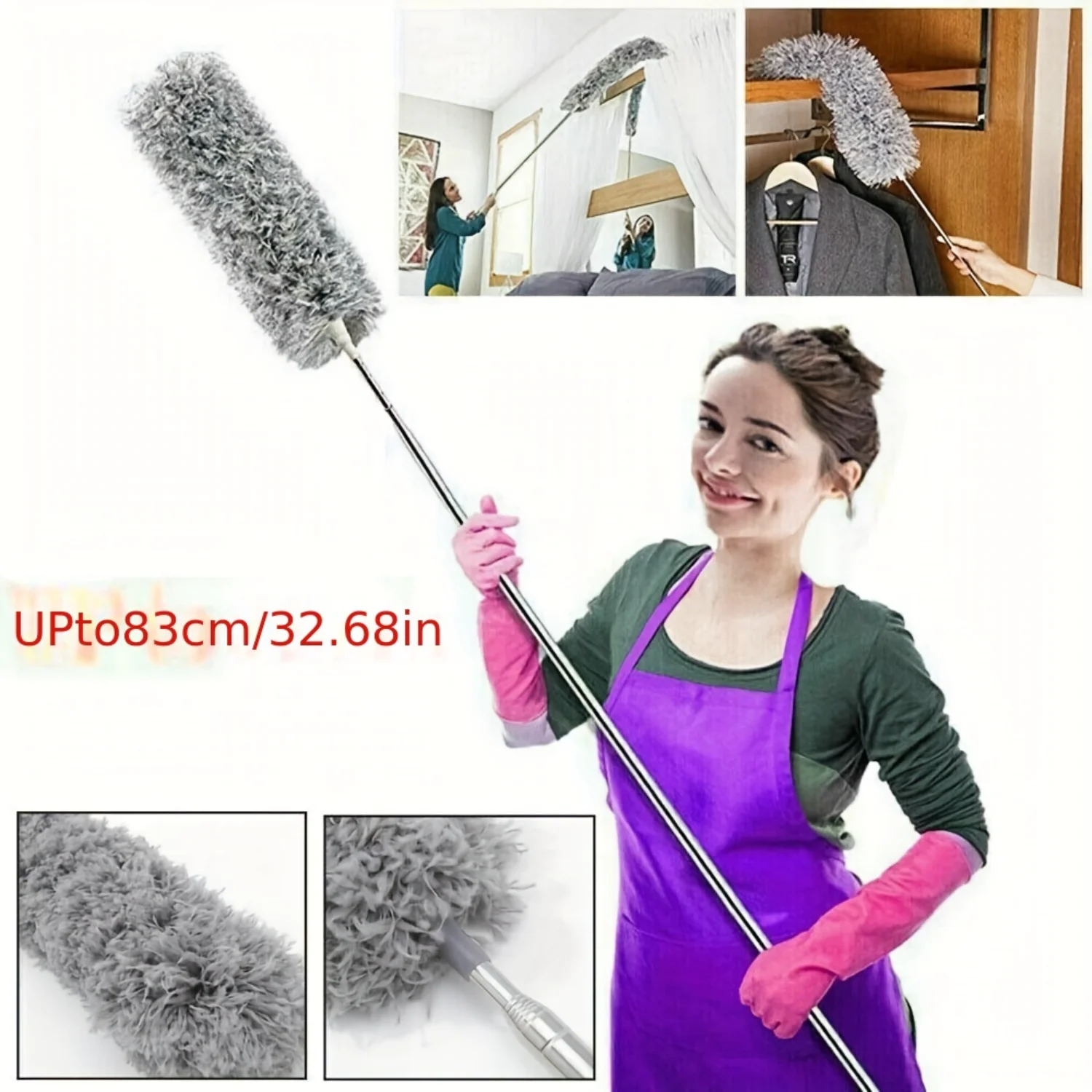 1 Dust Collector Kit - Cleaning Tools for High Ceilings, , Cars - Reusable, Washable, Extendable, Curved Head, Retractable Brush
1 Dust Collector Kit - Cleaning Tools for High Ceilings, , Cars - Reusable, Washable, Extendable, Curved Head, Retractable Brush