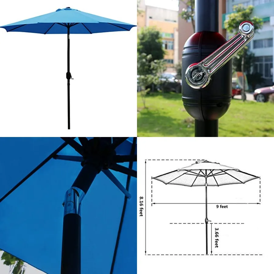 9' Patio Umbrella Outdoor Table Umbrella with 8 Sturdy Ribs
9' Patio Umbrella Outdoor Table Umbrella with 8 Sturdy Ribs
