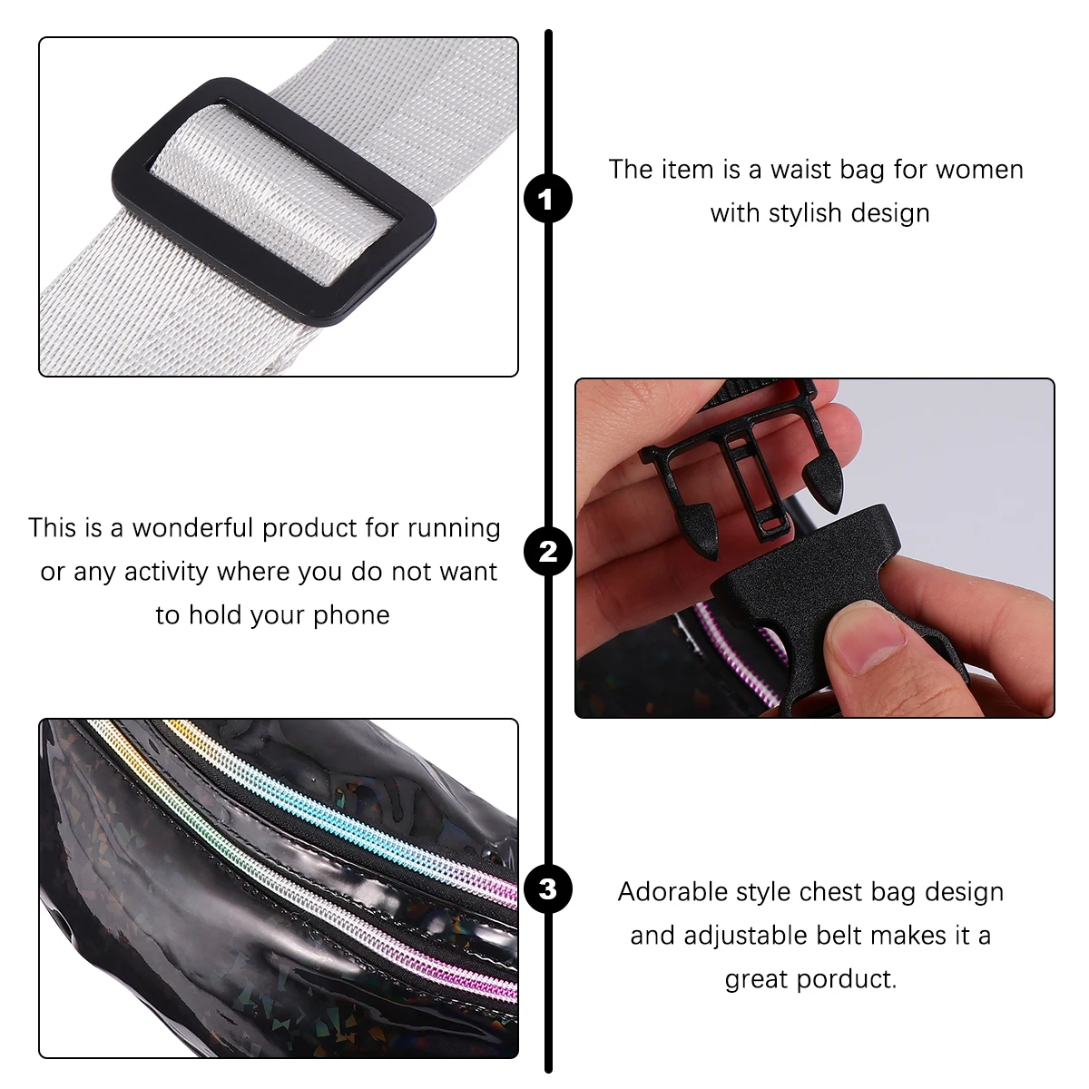 Waterproof Waist Pack Women Black PU Cross Body Bag Girls Chest Pouch Adjustable Belt Canvas Durable Practical Storage
Waterproof Waist Pack Women Black PU Cross Body Bag Girls Chest Pouch Adjustable Belt Canvas Durable Practical Storage