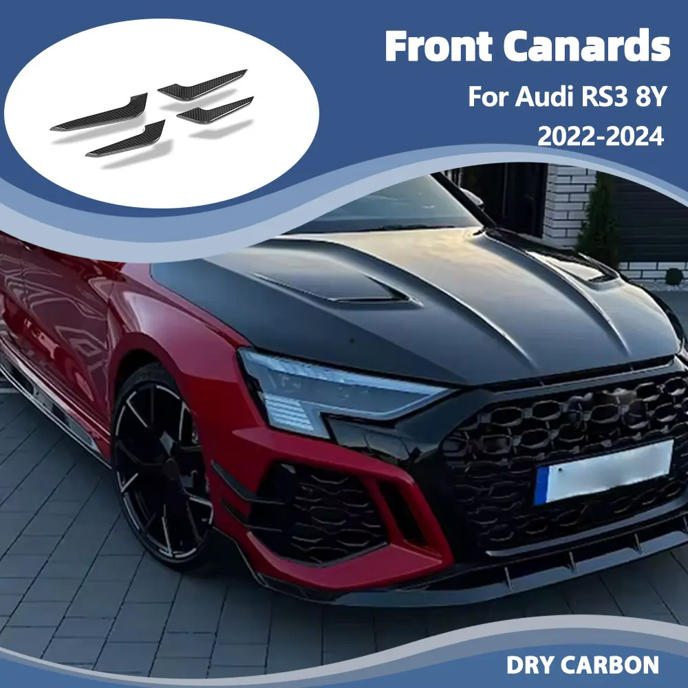 Car Dry Carbon Fiber Front Canards Fins for Audi RS3 8Y 2022-2024 Front Bumper Splitters Air Vents Trims Body Kits
Car Dry Carbon Fiber Front Canards Fins for Audi RS3 8Y 2022-2024 Front Bumper Splitters Air Vents Trims Body Kits