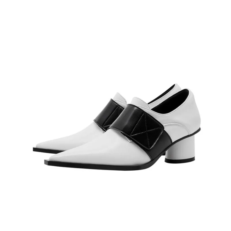 Black White Mixed Color Pointed Thick Heel High Heels Shose 2024 Women's Spring Autumn New Commuter Single Shose Big Size 34-43
Black White Mixed Color Pointed Thick Heel High Heels Shose 2024 Women's Spring Autumn New Commuter Single Shose Big Size 34-43