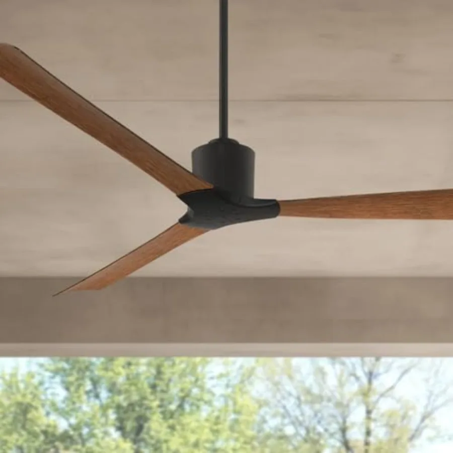 60 Lume Matte Black and Koa Damp Cottage Core Ceiling Fan with Remote
60 Lume Matte Black and Koa Damp Cottage Core Ceiling Fan with Remote