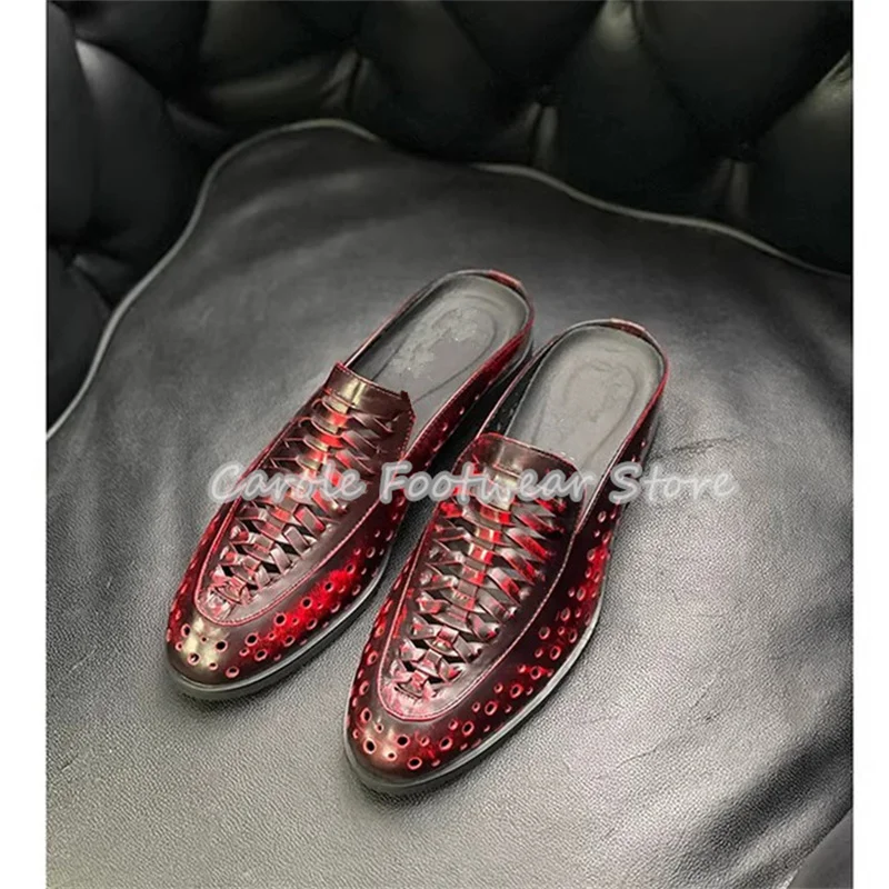 British Style Hollow-Out Breathable Shallow Loafers for Men Round Toe Low Heel Genuine Leather Slippers Male Slip-On Loafers
British Style Hollow-Out Breathable Shallow Loafers for Men Round Toe Low Heel Genuine Leather Slippers Male Slip-On Loafers