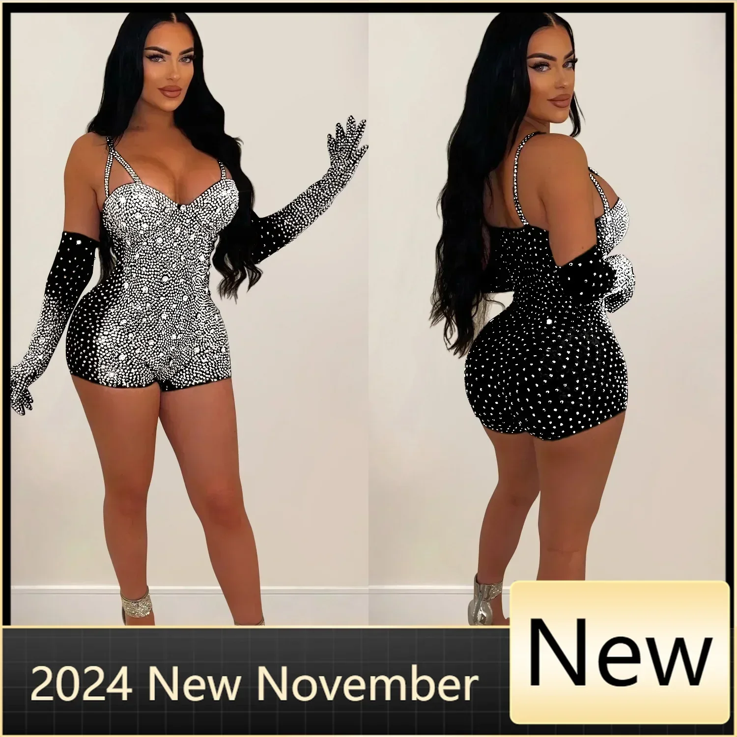 Customized Summer Women Bodycon Sheer Mesh Rhinestone Sexy Playsuits with Gloves Hot Drilling Night Club Party One Piece Bodysui
Customized Summer Women Bodycon Sheer Mesh Rhinestone Sexy Playsuits with Gloves Hot Drilling Night Club Party One Piece Bodysui