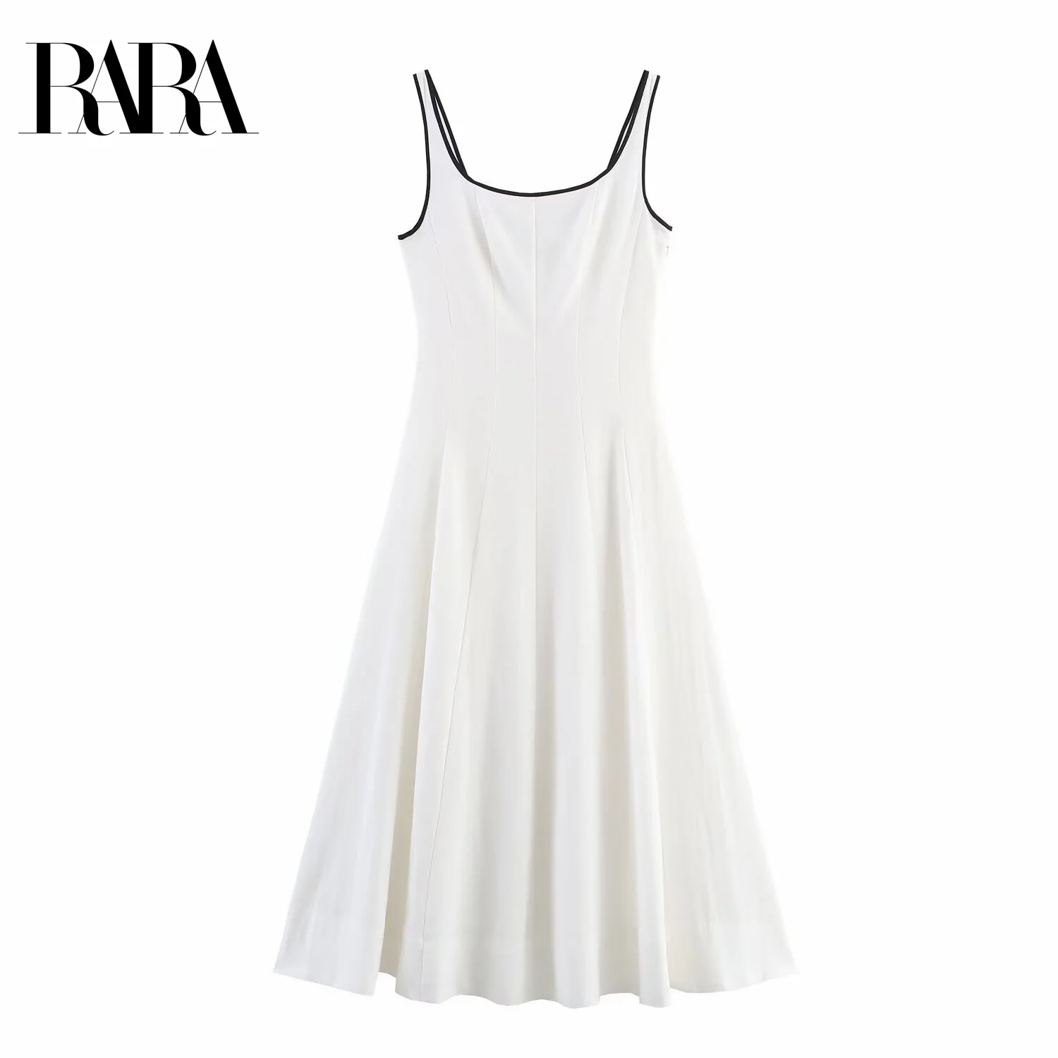 RARA Women's Summer New Contrast Color Trim Casual Elegant Square Neck Sleeveless Wide Strap Mid Length Simple Dress
RARA Women's Summer New Contrast Color Trim Casual Elegant Square Neck Sleeveless Wide Strap Mid Length Simple Dress