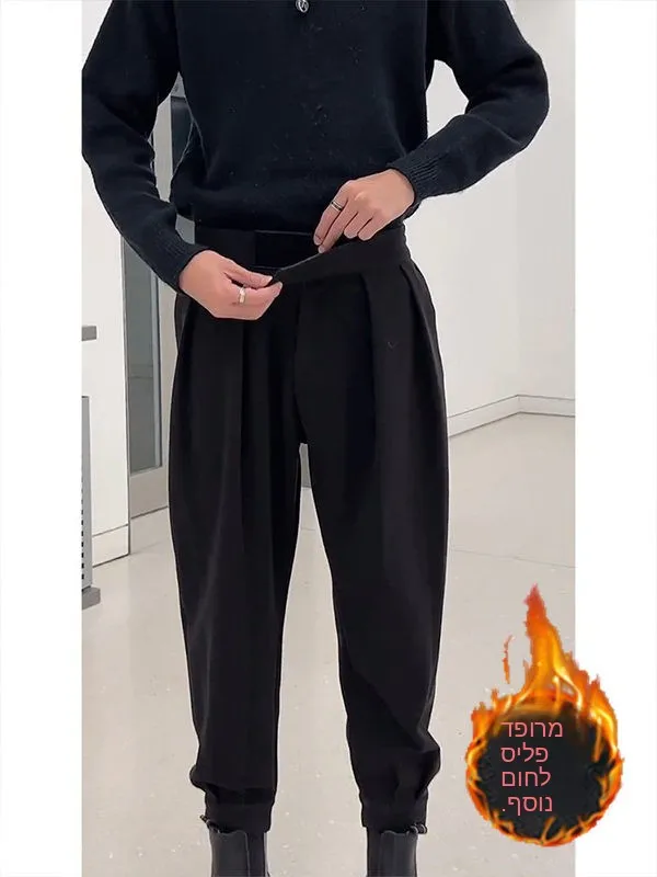Black Men's Casual Pants Autumn Winter Fleece Lined Cuffed Leisure Trousers Trendy Brand Youthful Style Warm Color
Black Men's Casual Pants Autumn Winter Fleece Lined Cuffed Leisure Trousers Trendy Brand Youthful Style Warm Color