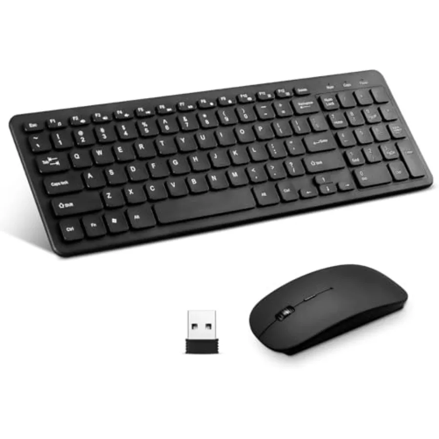 Wireless Keyboard and Mouse Combo, Compact Quiet Wireless Keyboard and Mouse Set 2.4G Ultra-Thin Sleek Design for Windows, Comp
Wireless Keyboard and Mouse Combo, Compact Quiet Wireless Keyboard and Mouse Set 2.4G Ultra-Thin Sleek Design for Windows, Comp