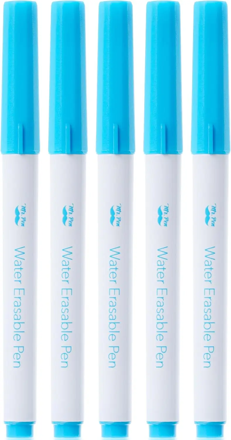 Washable Fabric Markers for Sewing, 5 Pack, Blue, Erasable, Water Soluble Embroidery Pens
Washable Fabric Markers for Sewing, 5 Pack, Blue, Erasable, Water Soluble Embroidery Pens