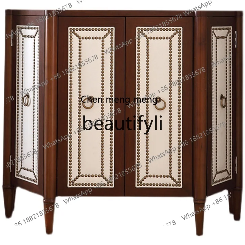 American rural entrance cabinet Solid wood entry semi-round walnut entrance hall light luxury decorative cabinet H
American rural entrance cabinet Solid wood entry semi-round walnut entrance hall light luxury decorative cabinet H