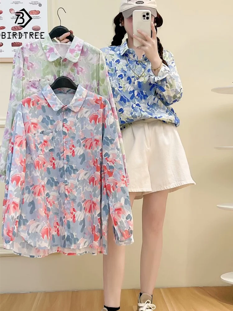 New Spring Cotton Casual Shirts Women Lapel Loose Flower Print Blouse Girl Long Sleeve Commute Sweet Top 2024 Autumn T45598QM
New Spring Cotton Casual Shirts Women Lapel Loose Flower Print Blouse Girl Long Sleeve Commute Sweet Top 2024 Autumn T45598QM