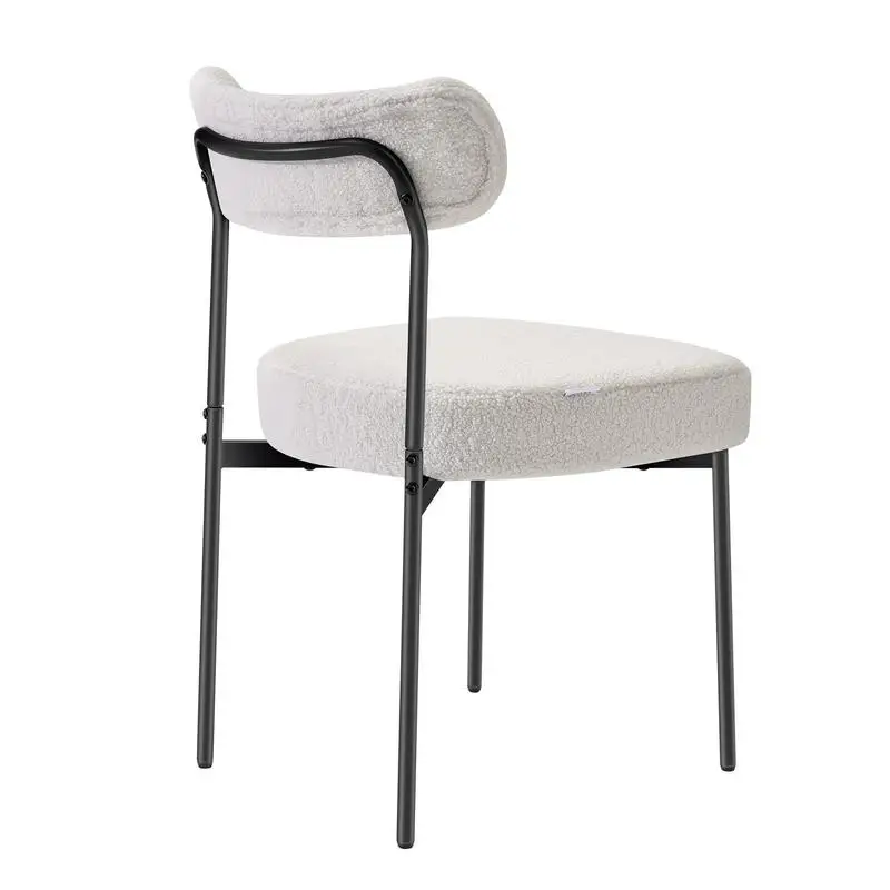 Sherpa Seating Set 4 Pieces 20x21x30 Inch For Dining Room Kitchen Restaurant, Curved Backrest Upholstered Metal Legs Padded Cushion White Boucle Fabric Side Chairs Mid Century Modern Style Space Saving Design
Sherpa Seating Set 4 Pieces 20x21x30 Inch For Dining Room Kitchen Restaurant, Curved Backrest Upholstered Metal Legs Padded Cushion White Boucle Fabric Side Chairs Mid Century Modern Style Space Saving Design