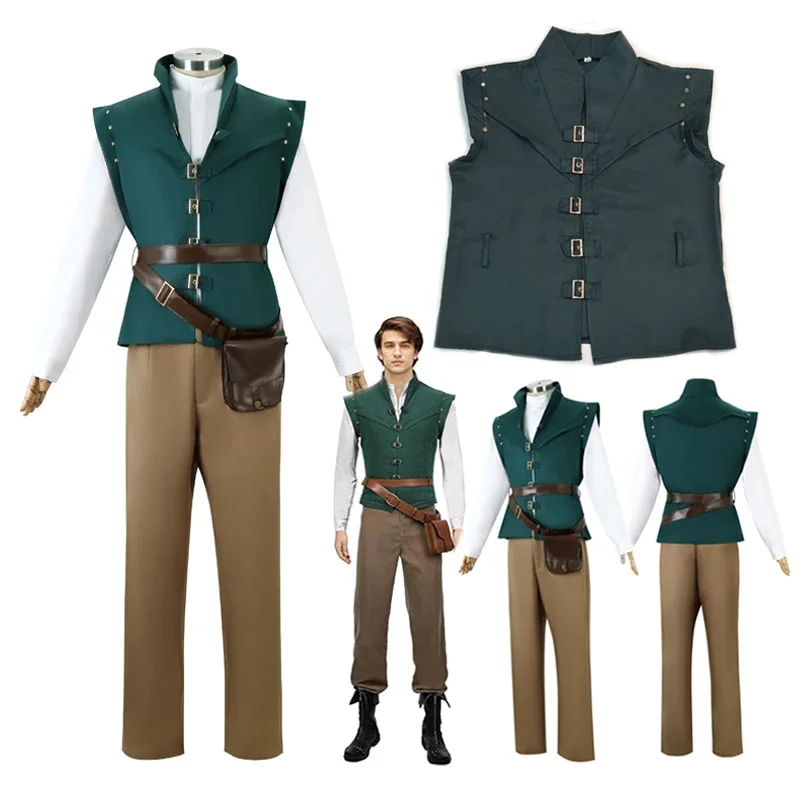 Prince Cosplay Outfits Flynn Rider Tangled Rapunzel Cosplay Costume Adults Vest Shirt Pants Full Set for Mens Halloween Costumes
Prince Cosplay Outfits Flynn Rider Tangled Rapunzel Cosplay Costume Adults Vest Shirt Pants Full Set for Mens Halloween Costumes