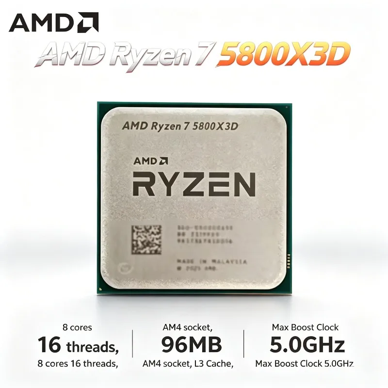 AMD Ryzen 7 7800X3D – Socket AM5, DDR5 8-Core 16-Thread Processor, L3=96M, 4.2GHz, 5nm, B650 (R7 7800X3D) 120W
AMD Ryzen 7 7800X3D – Socket AM5, DDR5 8-Core 16-Thread Processor, L3=96M, 4.2GHz, 5nm, B650 (R7 7800X3D) 120W