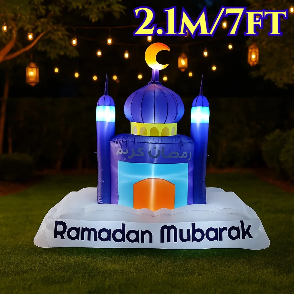 Наружное надувное украшение 2,1 м/7 футов, мусульманский/исламский замок Рамадана, модель светодиодных фонарей, Ид Мубарак, деко для празднования крепления
Наружное надувное украшение 2,1 м/7 футов, мусульманский/исламский замок Рамадана, модель светодиодных фонарей, Ид Мубарак, деко для празднования крепления