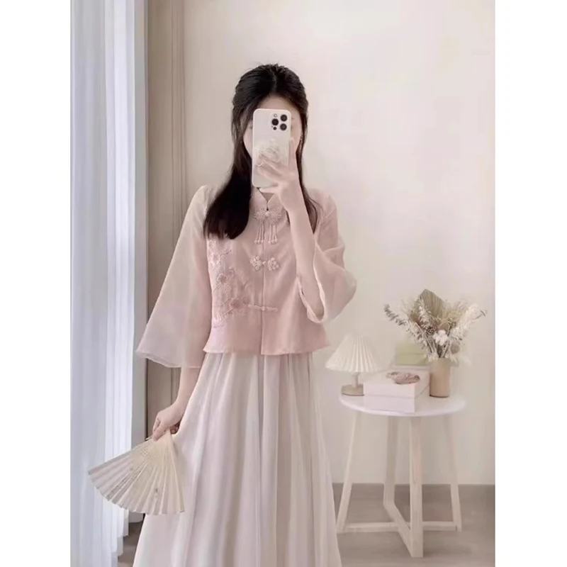 New Chinese Sle Pink Dr Women's Summer 2025 Small Size Improved Hanfu Set Skirt Traditional National Trend Online Exclusive
New Chinese Sle Pink Dr Women's Summer 2025 Small Size Improved Hanfu Set Skirt Traditional National Trend Online Exclusive