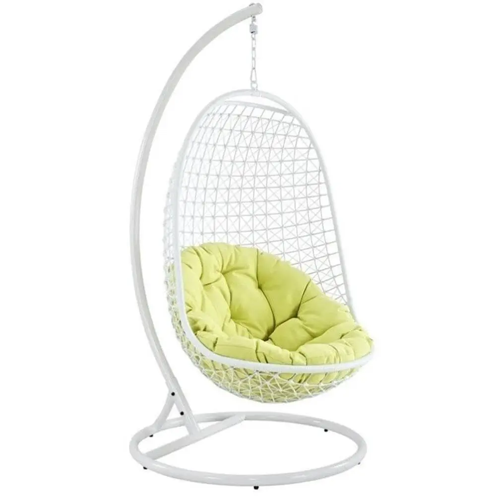 Encounter Wicker Rattan Outdoor Patio Porch Lounge Hanging Swing Chair Set with Stand in White
Encounter Wicker Rattan Outdoor Patio Porch Lounge Hanging Swing Chair Set with Stand in White