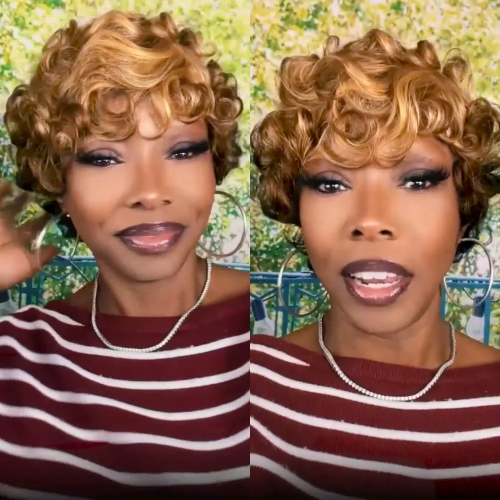 Stylish Ombre T1B/4/27 Pixie Cut Wig Glueless Brazilian Human Hair Short Curly Layered Wig with Bangs for Black Women Daily & Party
Stylish Ombre T1B/4/27 Pixie Cut Wig Glueless Brazilian Human Hair Short Curly Layered Wig with Bangs for Black Women Daily & Party