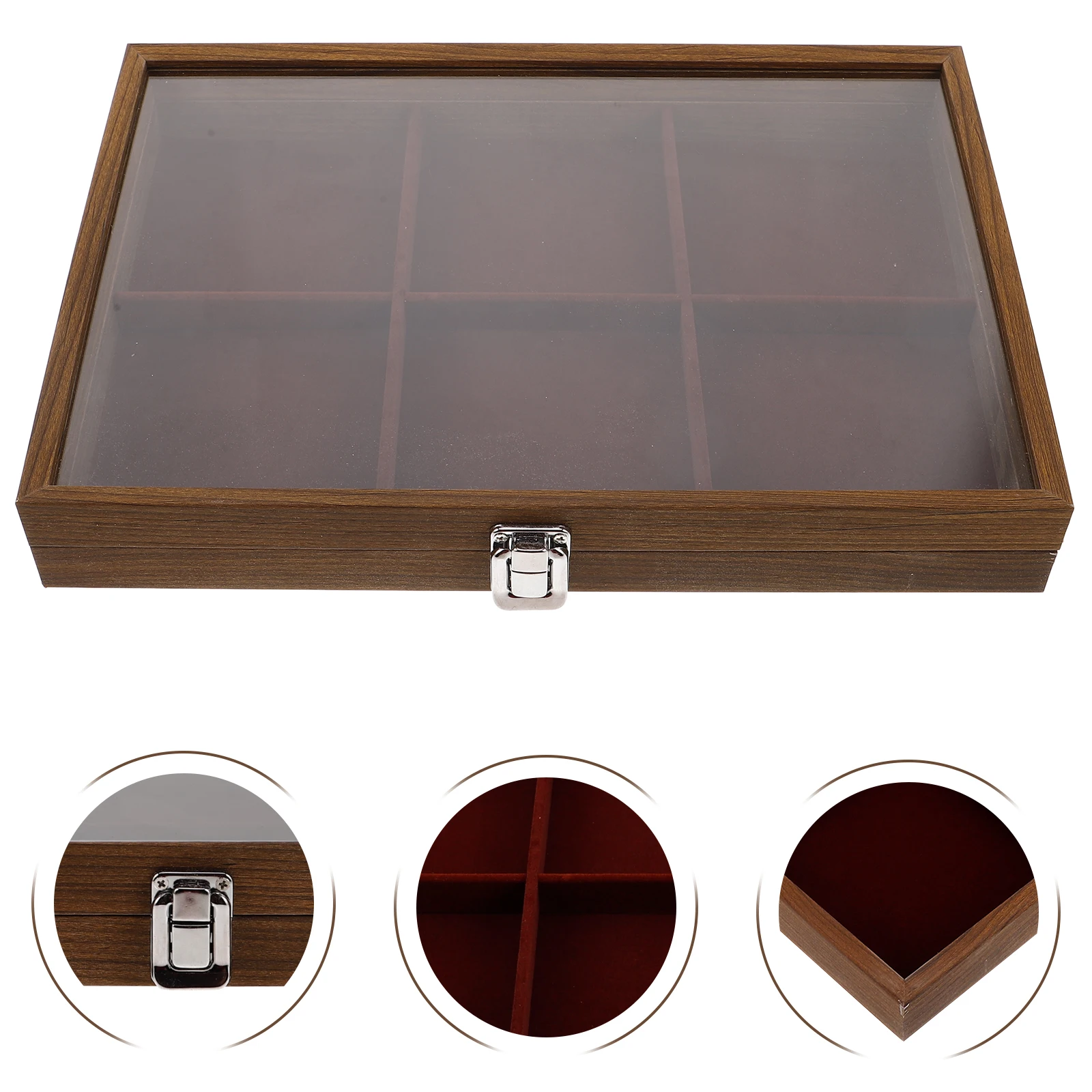 Wooden Storage Box Jewelry Tray with 6 Grids Organizer Bracelet and Necklace Holder
Wooden Storage Box Jewelry Tray with 6 Grids Organizer Bracelet and Necklace Holder