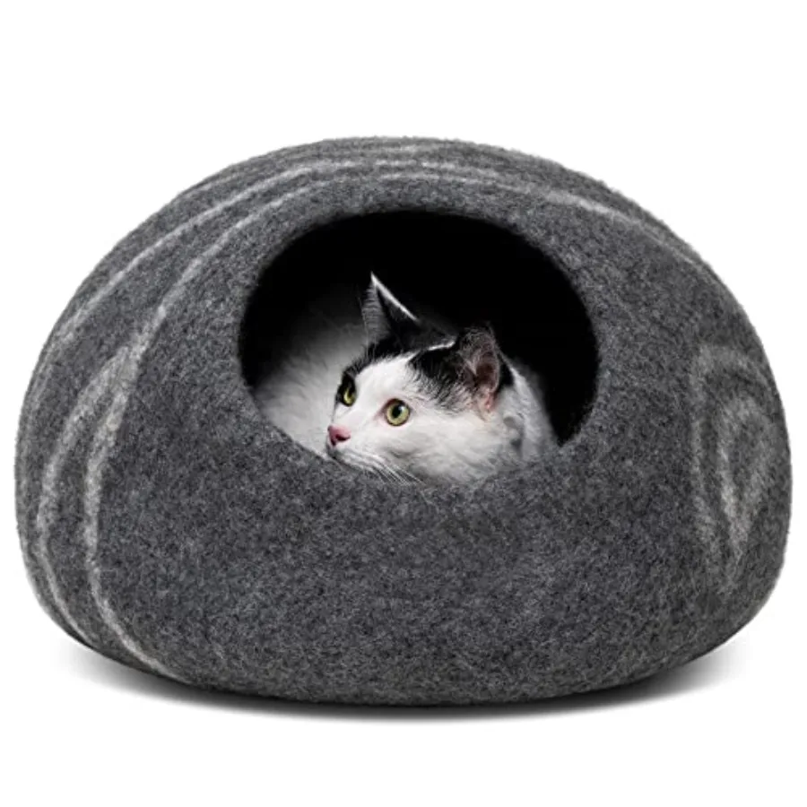 Лежанка-пещера для кошек Cat Cave Premium из войлока, ручной работы, из шерсти Мери, темно-серая, средняя, для домашних кошек
Лежанка-пещера для кошек Cat Cave Premium из войлока, ручной работы, из шерсти Мери, темно-серая, средняя, для домашних кошек