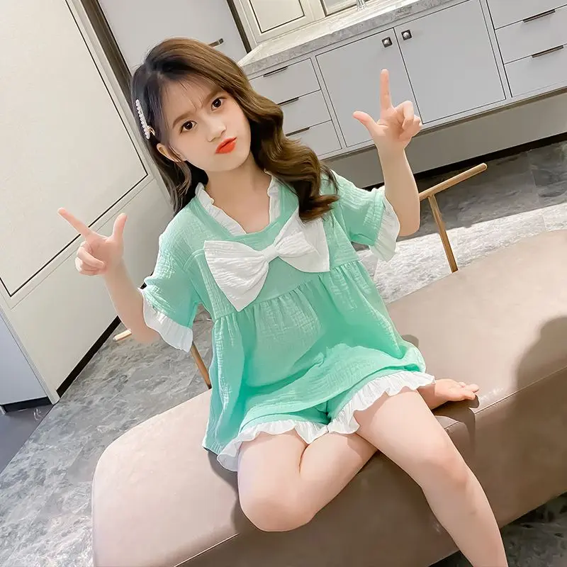 Baby Girl Summer Lightweight Pure Cotton Short Sleeve Pajamas Set Homewear for Air Conditioning
Baby Girl Summer Lightweight Pure Cotton Short Sleeve Pajamas Set Homewear for Air Conditioning