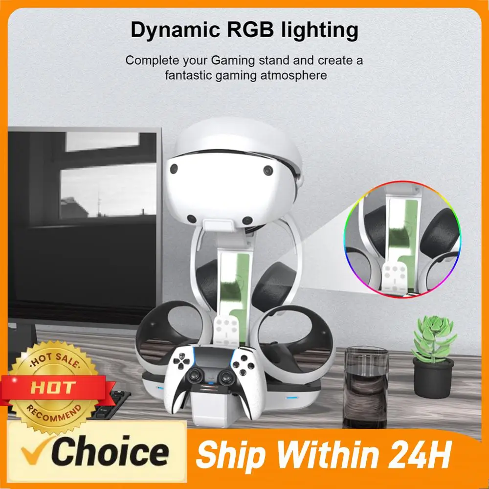 Game Controller Charger Station Professional Charger Base LED Indicator Light Storage Helmet Earphones Bracket for PS5 PS VR2
Game Controller Charger Station Professional Charger Base LED Indicator Light Storage Helmet Earphones Bracket for PS5 PS VR2