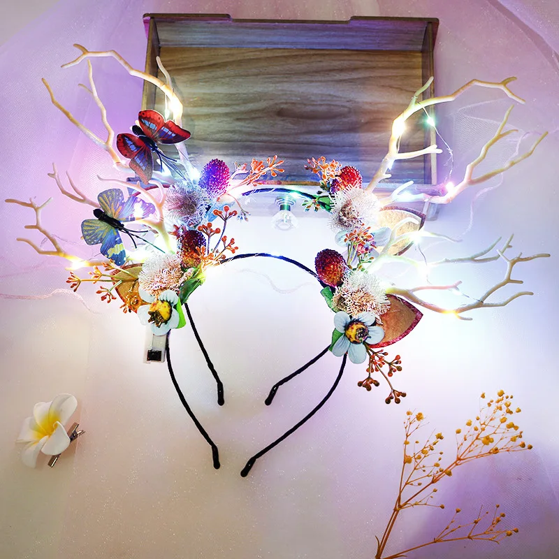 10pcs Light Up Deer Antler Headband Reindeer with Flowers Fairy Costume Women Girl Headpiece Cosplay Party Halloween
10pcs Light Up Deer Antler Headband Reindeer with Flowers Fairy Costume Women Girl Headpiece Cosplay Party Halloween