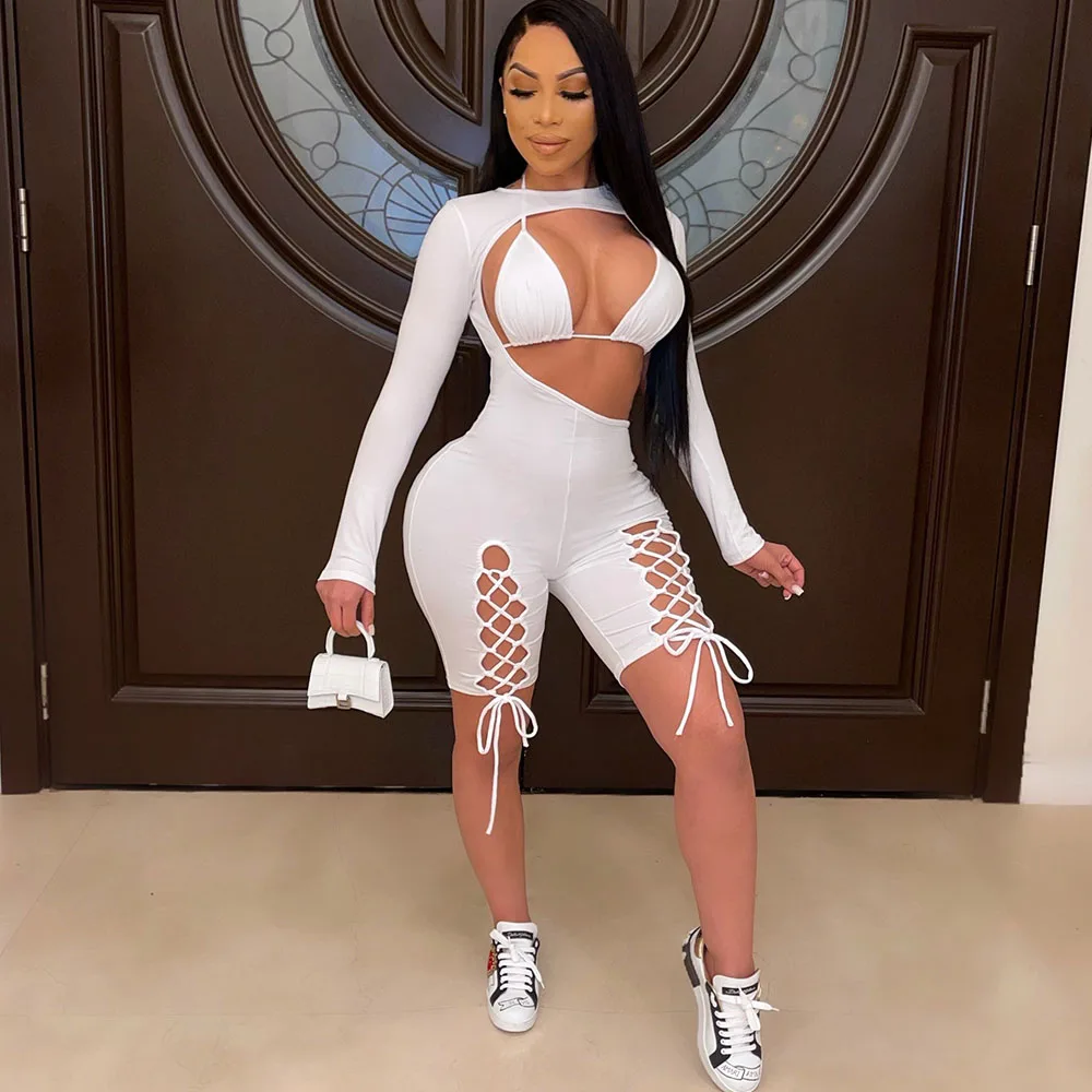 Sexy Hollow Out Short Rompers Womens Jumpsuit Long Sleeve Night Club Party Bodycon Romper Playsuit Birthday Outfits for Women
Sexy Hollow Out Short Rompers Womens Jumpsuit Long Sleeve Night Club Party Bodycon Romper Playsuit Birthday Outfits for Women