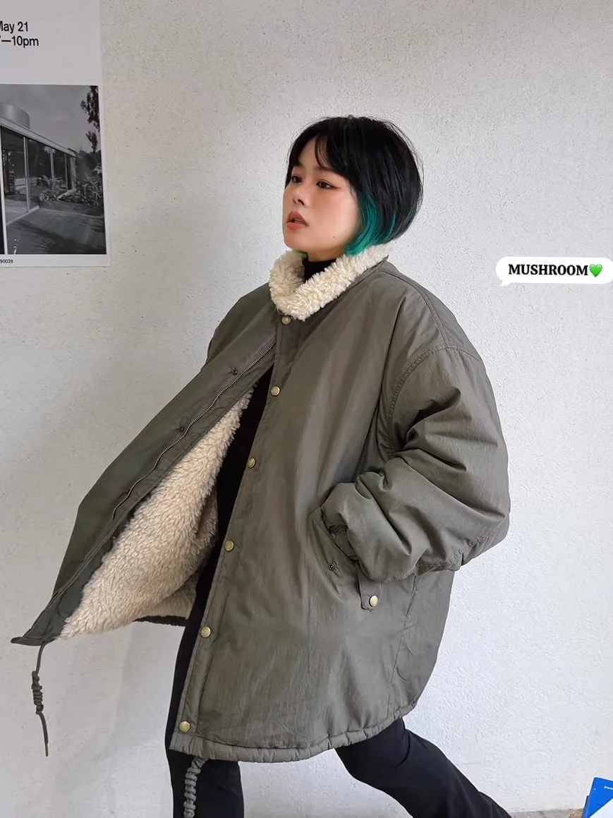 Ladies Casual Sle Full Lamb Cotton Stand Collar Jaet Inner Fce Winter New Arrival Korean Retro Versatile Coat for Women
Ladies Casual Sle Full Lamb Cotton Stand Collar Jaet Inner Fce Winter New Arrival Korean Retro Versatile Coat for Women